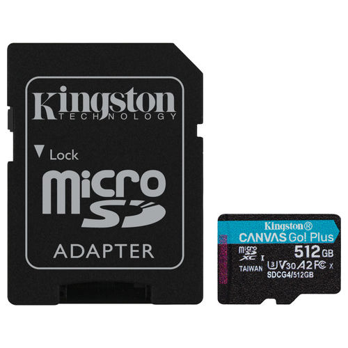 SDCG4/512GB Canvas Go Plus Scheda microSDXC 512GB 200MB/s A2 U3 V30 con Adattatore SD colore Nero