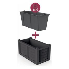 KIT ARREDO - colore ferro battuto Fioriera piu' vasca interna 80x42.5x42H