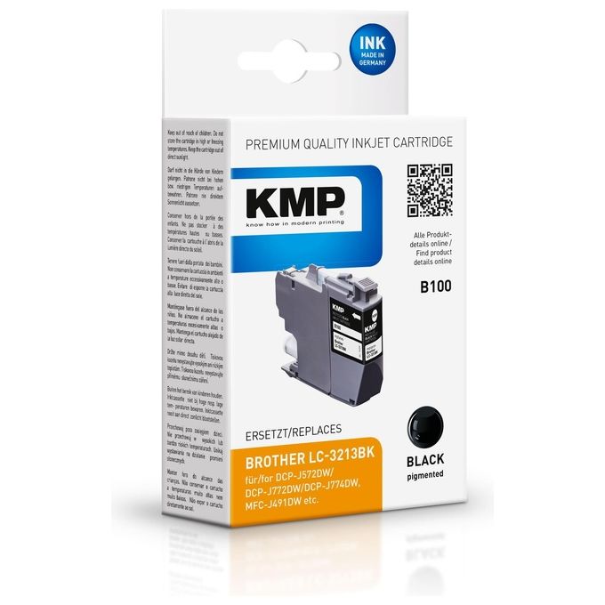 KMP B100 Cartuccia Nero Compatibile con Brother LC-3213BK