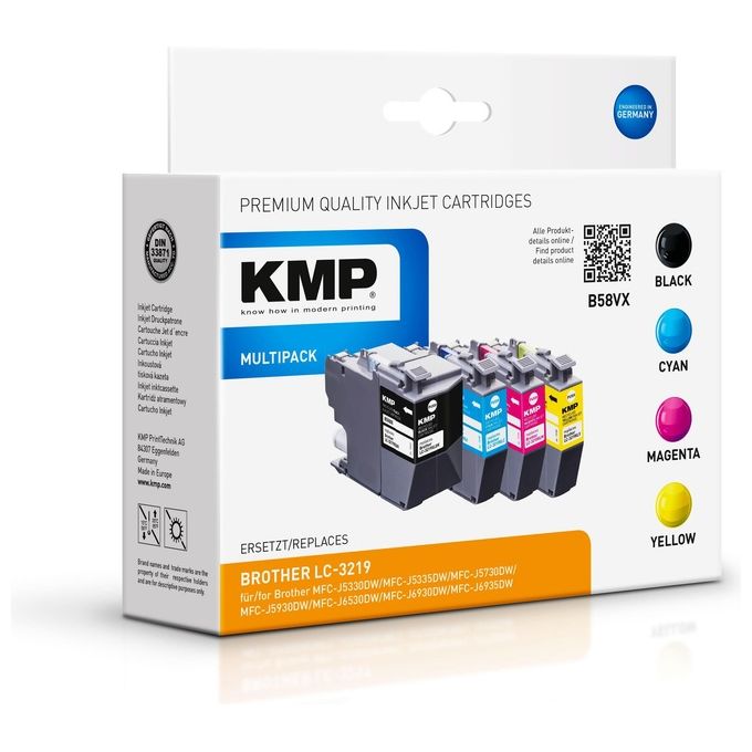 KMP B58VX Promo Pack BK/C/MY/Y Compatibile con Brother LC-3219VALDR