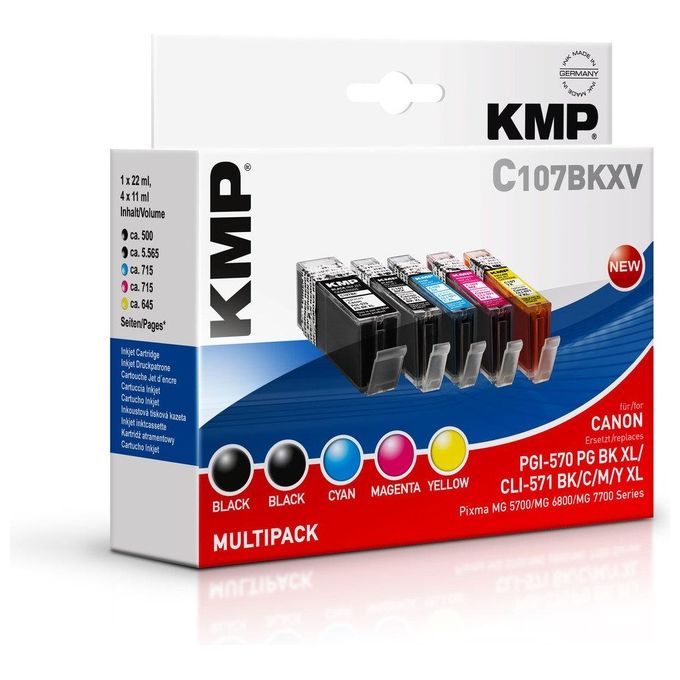 KMP C107BKXV Multipack Compatibile con Canon PGI-570/CLI-571 XL