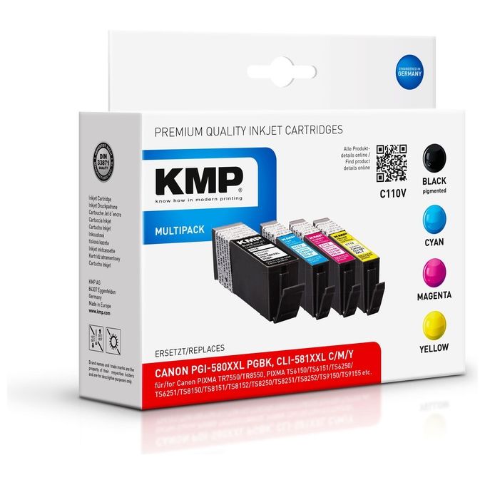 KMP C110V Cartuccia d'Inchiostro Multipack Compatible con PGI-580/CLI-581 XXL