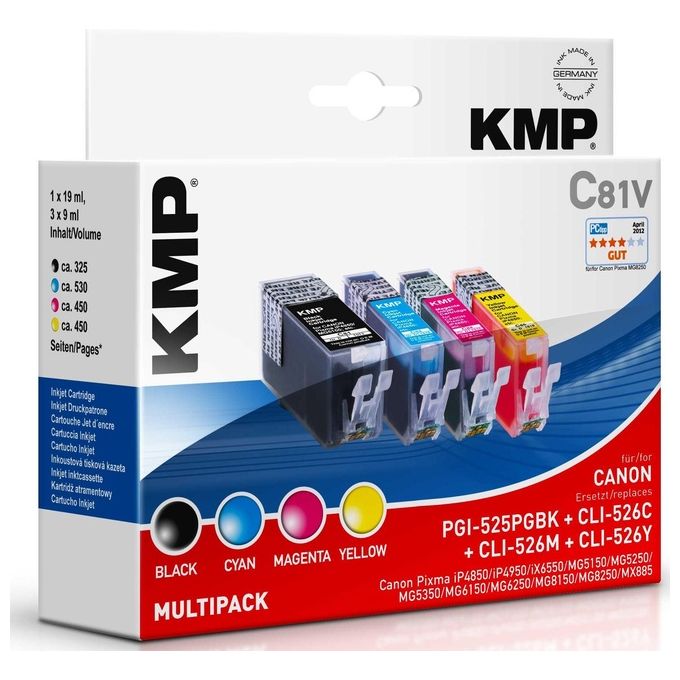 KMP C81V Promo Pack BK/C/M/Y Compatibile con PGI-525/CLI-526