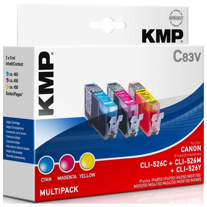 KMP C83V Promo Pack C/M/Y Compatibile con Canon CLI-526
