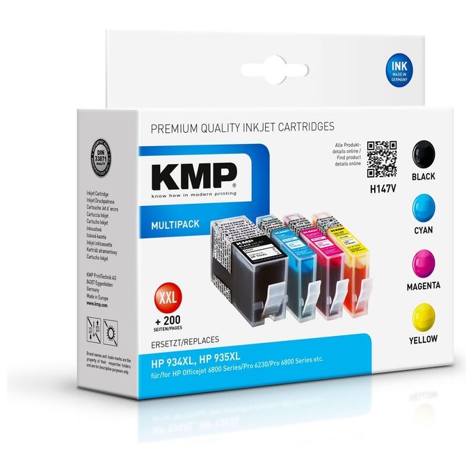 KMP H147V Multipack BK/C/M/Y Compatibile con HP 934/935 XL
