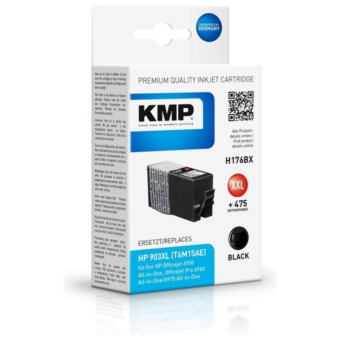 KMP H176BX Cartuccia Nero Compatibile con HP T6M15AE 903XXL