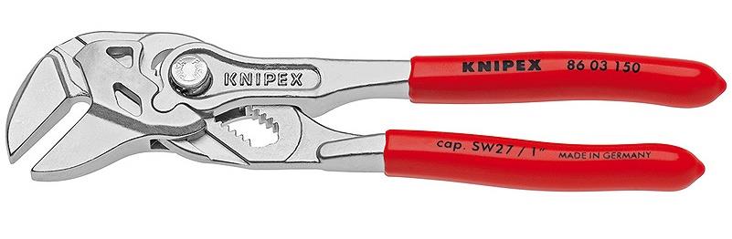 Knipex pinza chiave cromata rivestita in resina sintetica per tubi e dadi,  150mm [8603150]