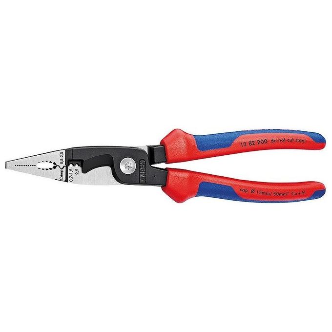 Knipex Pinza per Elettroinstallazioni Bonderizzata Nera con Manici Rivestiti in Materiale Bicomponente 200mm