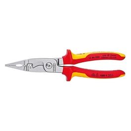 Pinza per Elettroinstallazioni Cromata Isolati con Manici Rivestiti in Materiale Bicomponente Collaudati VDE 200mm