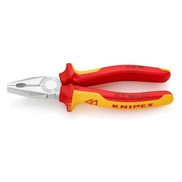 Knipex Pinza Universale Cromata Isolati con Manici Rivestiti in Materiale Bicomponente Collaudati VDE 180mm