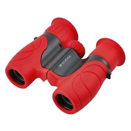 BCS100 Binocolo Binoculare Compatto per Bambini Gomma Morbida Ingrandimento 8X Cinghia e Copertura di Trasporto Incluso Rosso