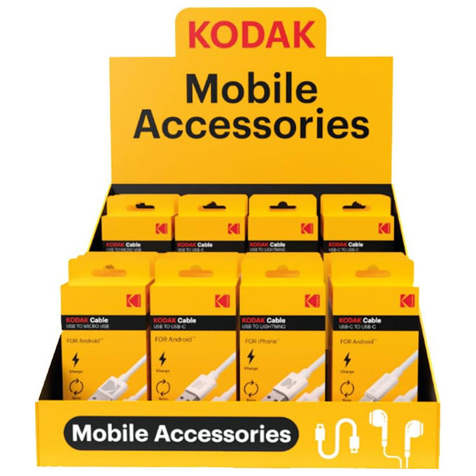 Kodak 0887930428575 Cavi Smartphone 24 Pezzi Assortiti Usb-a Usb-c Lightning Micro-usb