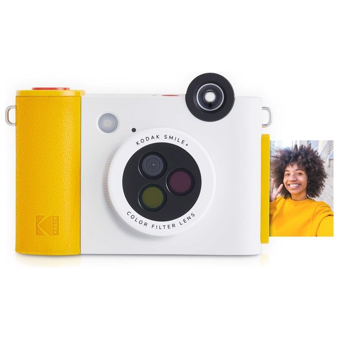 Kodak Fotocamera Istantanea 5Mp Bt Lenti Colorate Flash Plus MicroSD Bianca