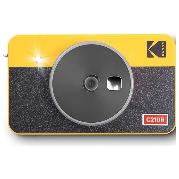 Kodak Mini Shot 2 Retro 4PASS 2-in-1 Fotocamera Istantanea e Stampante Fotografica (5.3x8.6cm)  8 Fogli Giallo