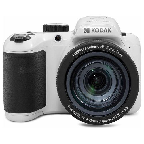 Kodak Pixpro Astro Zoom AZ405-WH 20mp Fotocamera Digitale con Zoom Ottico 40x 24mm Grandangolare 1080p Full Hd Video e Lcd da 3" Bianco