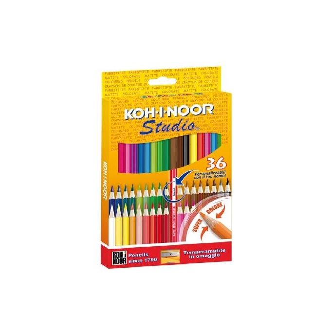 Koh I Noor Confezione 36 Pastelli Colorati Gold Name