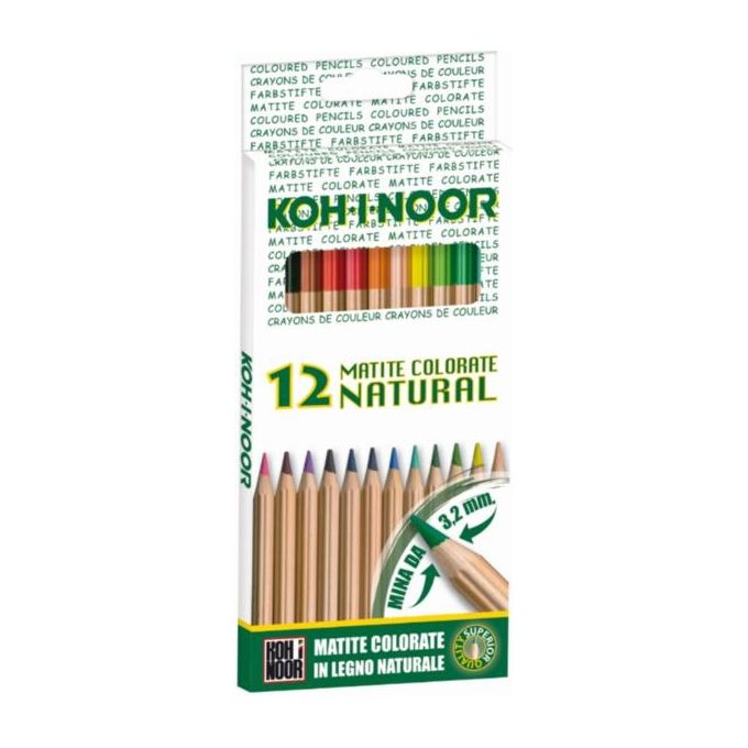 Koh-i-Noor Confezione 12 Matite Colorate Natural