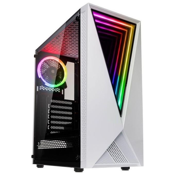 Kolink Void Case Mid-Tower RGB per Pc Gaming con Pannello Laterale in Vetro Temperato Bianco