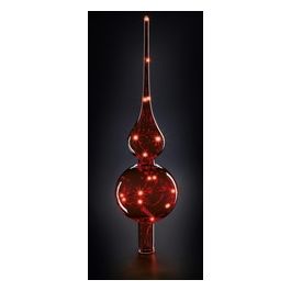 Lumix Tree Topper Rosso Puntale per Albero di Natale in Vetro Soffiato a Bocca