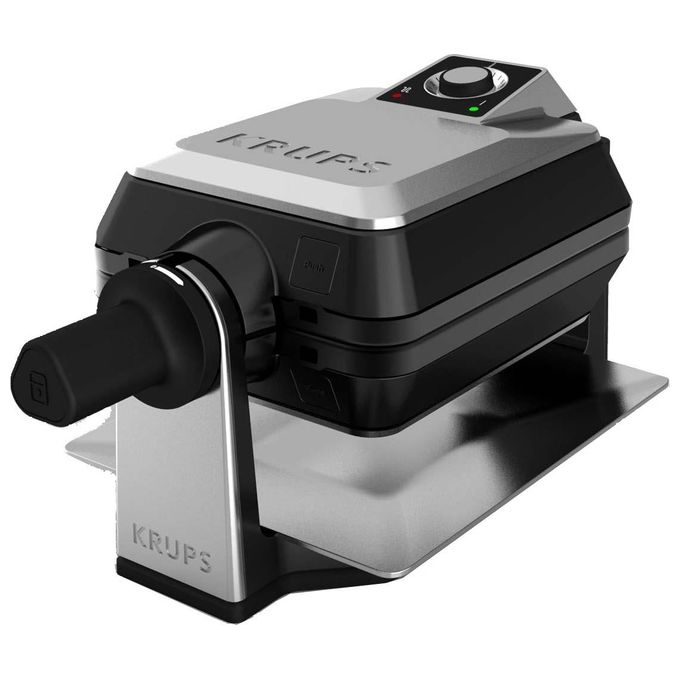Krups FDD95D Piastra per Waffle 1200W Nero-Acciaio Inossidabile