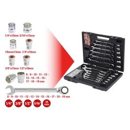 GEARplus RINGSTOP Set Chiavi a Cricco Combinate