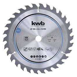 Lama Per Sega Circolare Truciolare In Legno E Legno Duro 190X16Mm 30 Denti