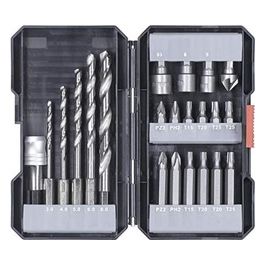 Set Di 22 Punte Per Trapano Con Codolo Esagonale In Metallo Hss