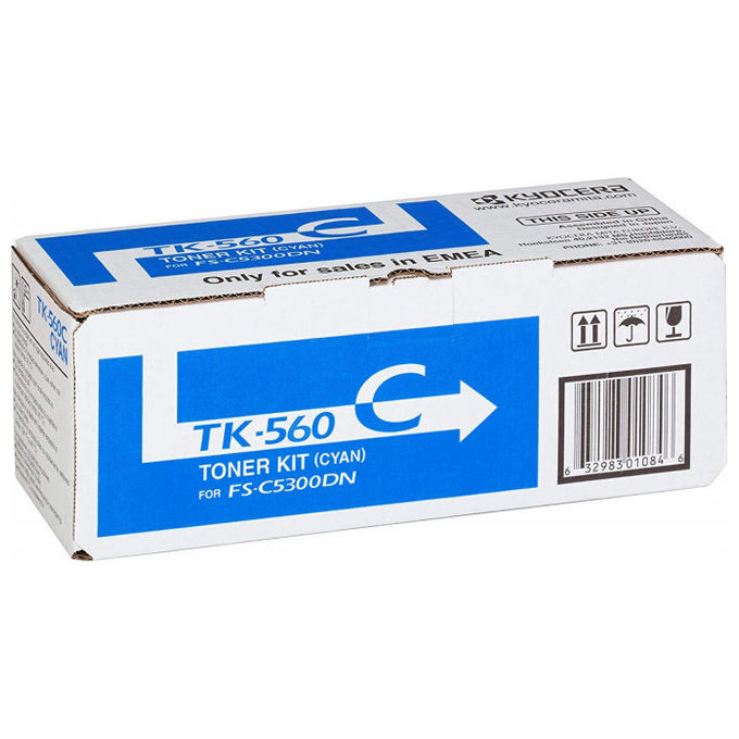 Kyocera Toner Ciano TK-560C FS-C5300/5350DN - P6030CDN (10.000 Pagine Copertura ISO/EC 19798) 1T02HNCEU0