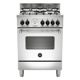 Americana AMN664EXT Cucina a Gas Piano Cottura Acciaio Inossidabile 4 Fuochi Forno Elettrico Multifunzione 69 Litri Classe Energetica A