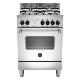 Americana AMN664GXT Cucina a Gas Piano Cottura Acciaio Inossidabile 4 Fuochi Forno a Gas Ventilato 69 Litri Classe Energetica A+