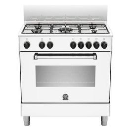 Americana AMN805MFESWE Cucina Piano Cottura Acciaio Inossidabile/Bianco Gas Classe Energetica A