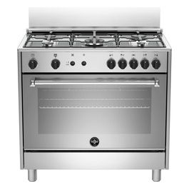 La Germania Americana AMN965GXV Cucina a Gas Piano Cottura Acciaio Inossidabile 5 Fuochi Forno a Gas Ventilato con Grill 117 Litri Classe Energetica A+