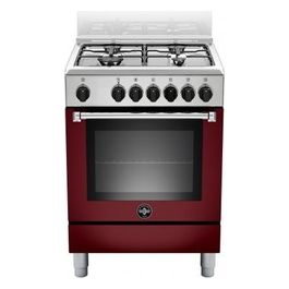 AMN664EVIV Cucina a Gas 4 Fuochi Forno 69 Litri con Grill Vino/Inox