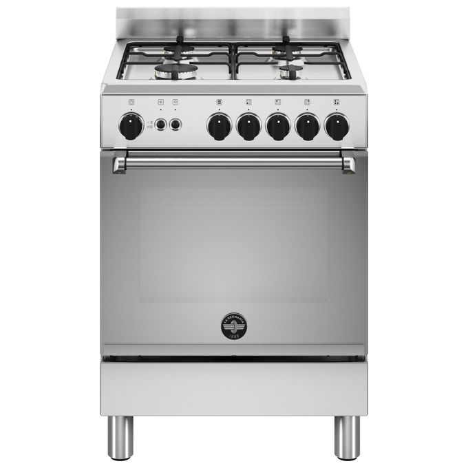 Image of La Germania AMN664GXV-24 Americana Cucina 60cm Inox 4 Fuochi a Gas Forno Singolo a Gas