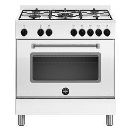 AMN855EBV24 Americana Cucina 80x50cm 5 Fuochi a Gas Forno Elettrico Multi9 Bianco