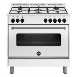 AMN965EBV/24 Americana Cucina 90cm Bianco 5 Fuochi a Gas Forno Singolo Elettrico