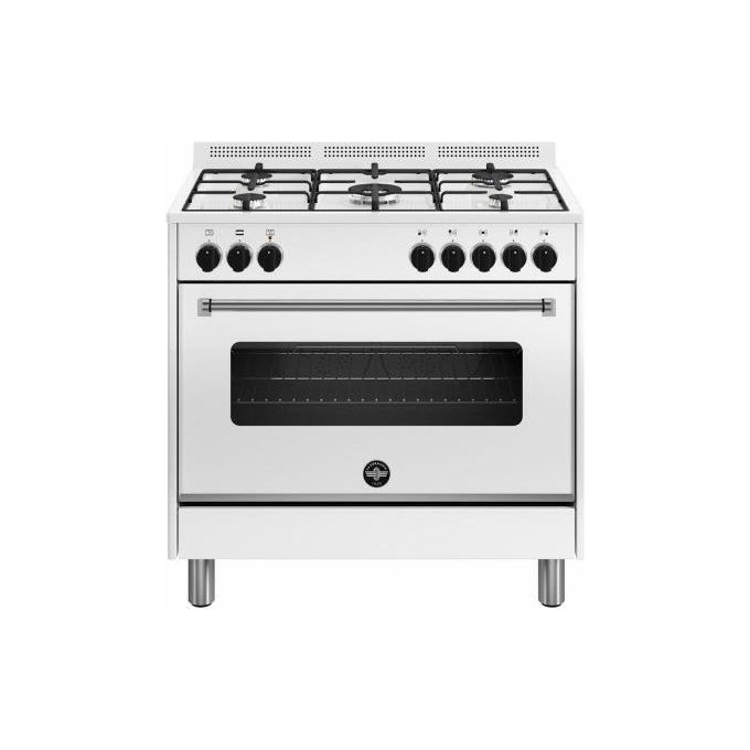 La Germania AMN965EBV-24 Americana Cucina 90cm Bianco 5 Fuochi a Gas Forno Singolo Elettrico