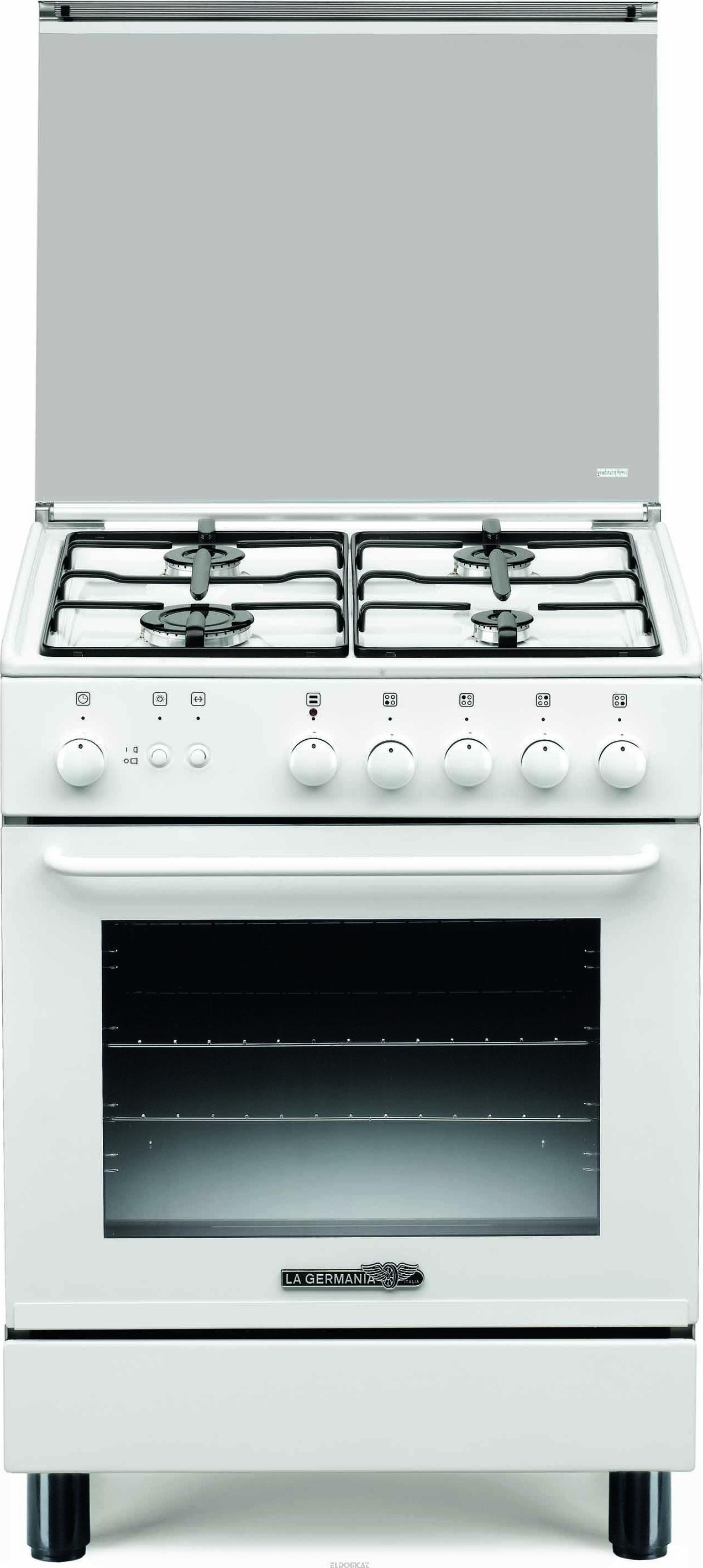 La Germania S140 41 W T Cucina a gas 4 fuochi Forno el. Classe A Bianca