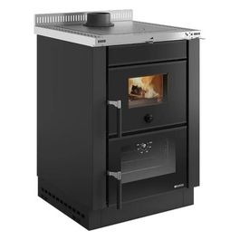 Cucina a Legna Vicenza Evo VST Moderna e Efficiente Design Nero Ideale per Riscaldamento e Cottura Tradizionale.