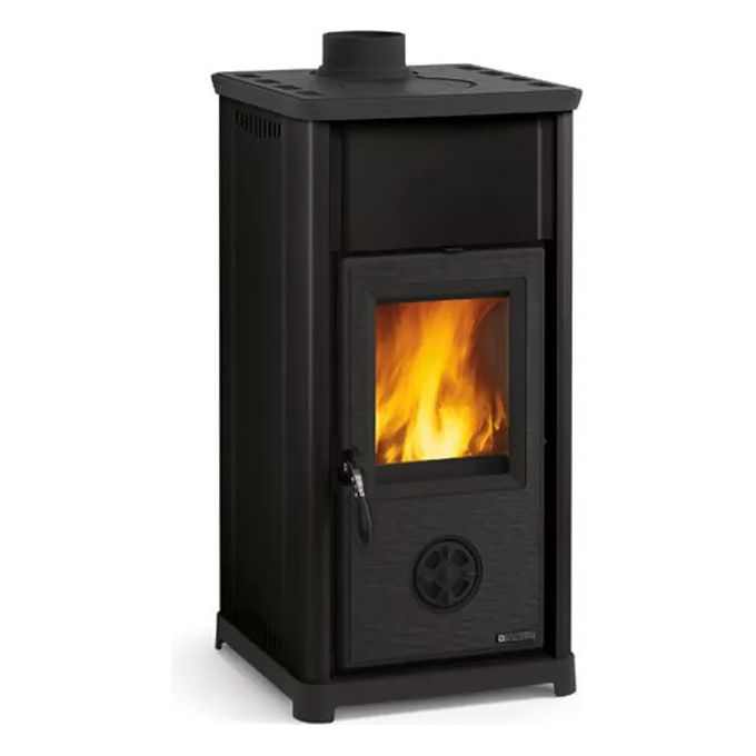 La Nordica Stufa a Legna Tea 5.0 Acciaio Nero e Bianco 7 kW