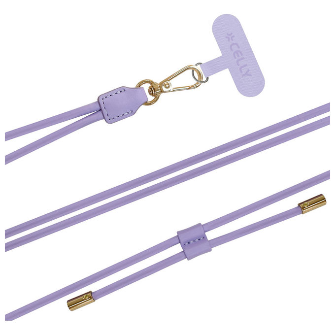 Celly COLNECKLACETVL Offset Collection Laccio da Collo Universale in Tessuto 140 cm colore Viola