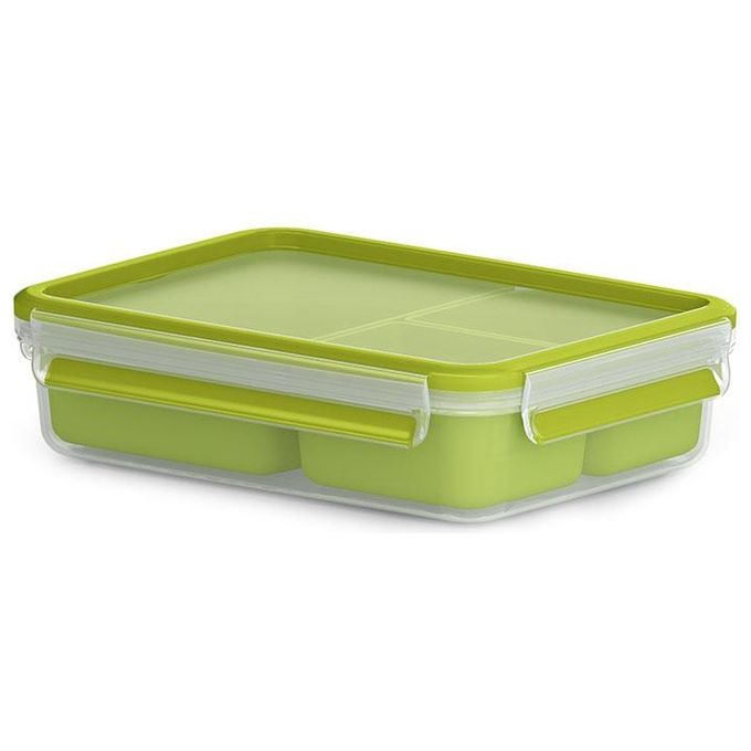 Lagostina Emsa Clip and Go Contenitore Snack con Inserti Trasparente/Verde Chiaro 22,5x16,3x5,8cm
