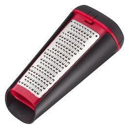 Ingenio Smart Grattugia Box con Due Lame Plastica e Acciaio Nero e Rosso