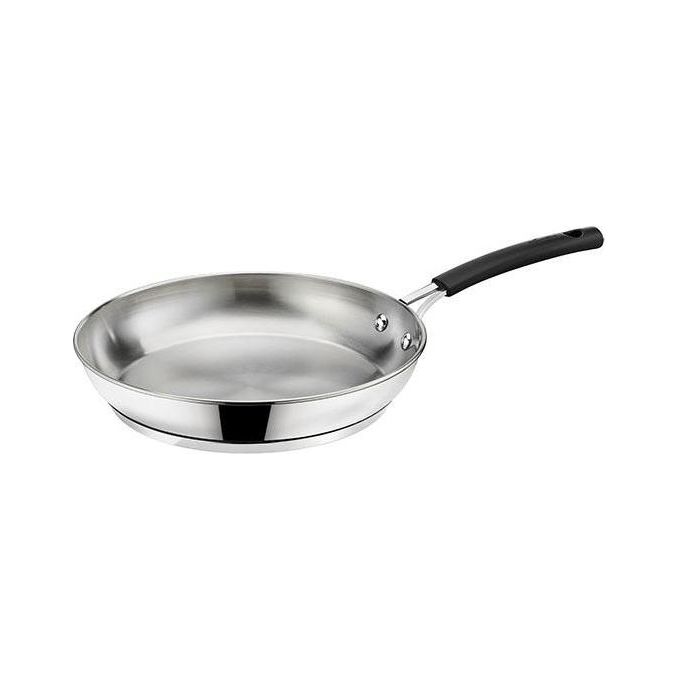 Lagostina Tempra Acciaio Padella con Manico in Silicone per Induzione Argento 28cm