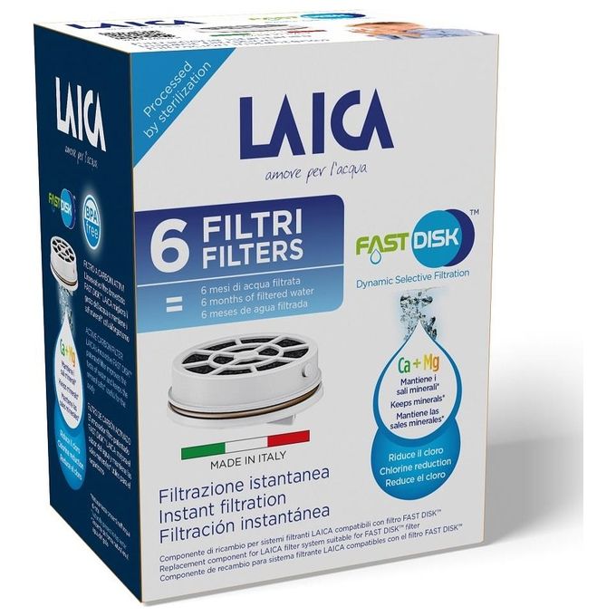 Laica Fast Disk Ricambio Filtro per Acqua 6 Pezzi