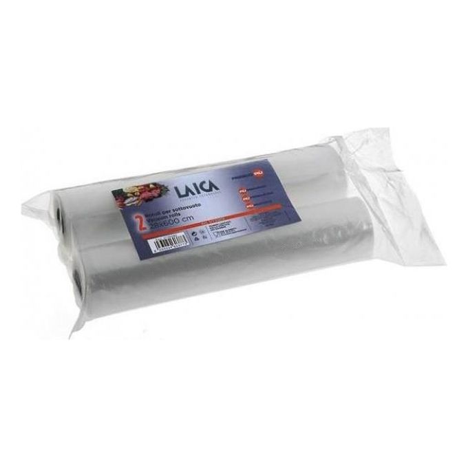 Laica VT3509 Rotoli per Sottovuoto Confezione da 2 Rotoli 28x600 cm Multistrato Goffrato per Alimenti Frigorifero Congelatore Sous-Vide
