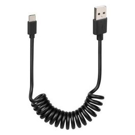 Cavo a spirale Usb > Usb Type-C - 100 cm - Nero