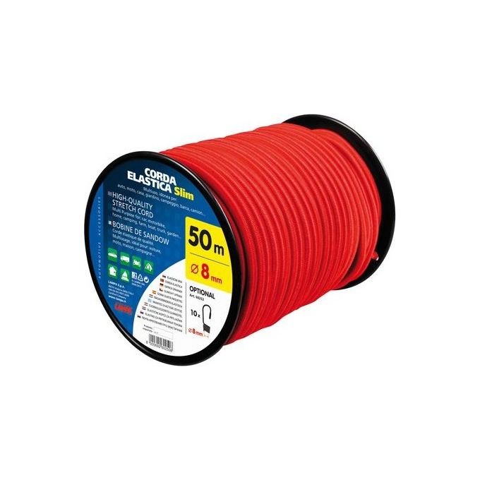 Lampa Corda elastica in bobina, rosso - diametro 8 mm - 50 m