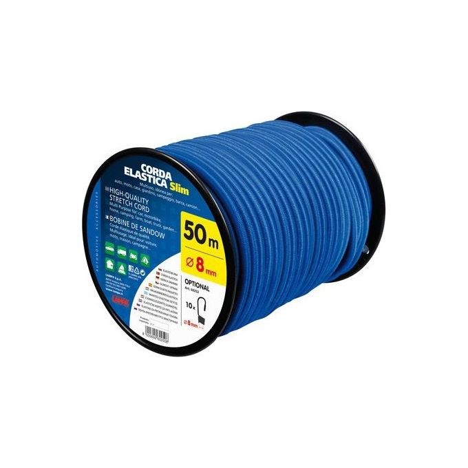 Lampa Corda elastica in bobina, blu - diametro 8 mm - 50 m