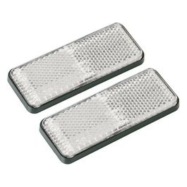 Euro-Norm, catarifrangenti rettangolari - 90x35 mm - Bianco
